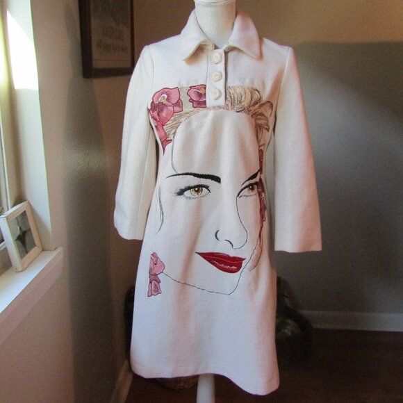 Italian made Wool Embroidery Pull Over Coat - Picture 1 of 12